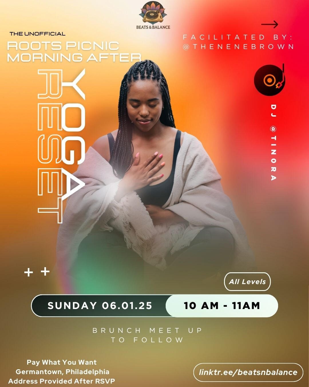 Roots Picnic Morning After Yoga Flow with Nene Brown & DJ @tin0ra Philadelphia